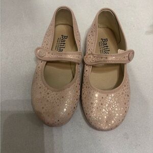 Pink Glitter Mary Jane Dress Shoes Made in Spain